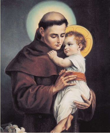 Saint Anthony of Padua holding Christ child painting